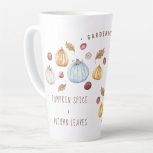 Tasse Latte Aquarelle Citrouille Épice Cute Latte Personnalisé