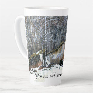 Tasse Latte Aquarelle de peinture de ravin neigeux