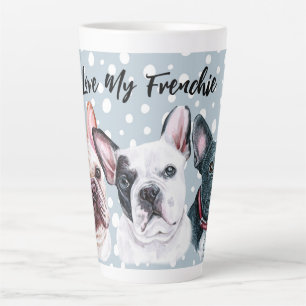 Tasse Latte Aquarelle des Bulldogs français
