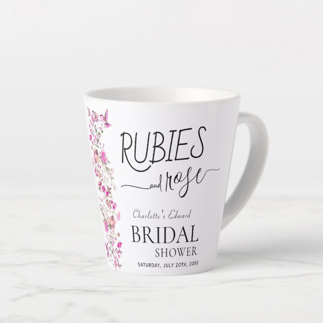 Tasse Latte Aquarelle écriture féminine Ruby Rose Baby Shower  (Angle droit)