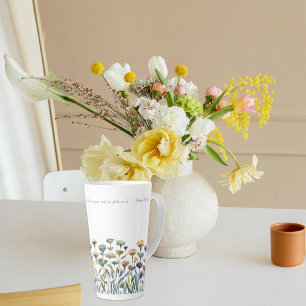 Tasse Latte Aquarelle florale Inspiration des citations
