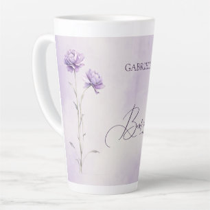 Tasse Latte Aquarelle Lavender Meadow Fleur sauvage Best Mom