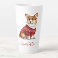 Aquarelle mignonne Corgi Chien de Noël personnalis