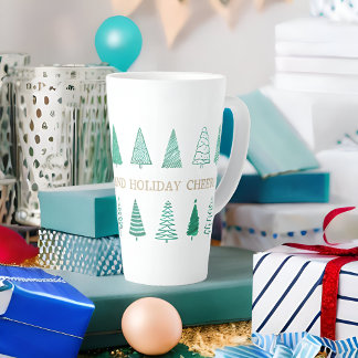 Tasse Latte Aquarelle moderne Noël X-mas Arbres Classic