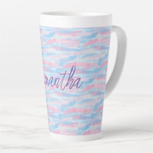 Tasse Latte Aquarelle peinture artistique couleur pastel