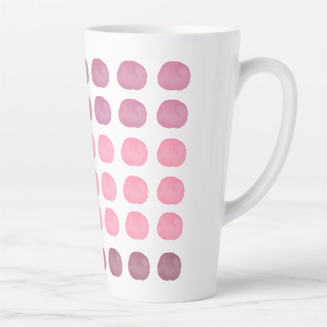 Tasse Latte Aquarelle rose Plum mignonne Bonne Art Pois (Droite)