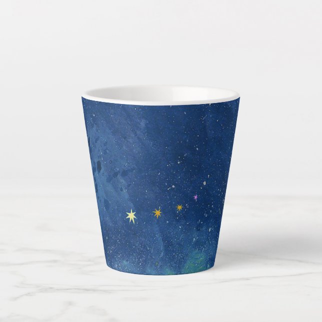 Tasse Latte Aquarelle Sky étoilée Abstraite Nebula Galaxy (Devant)