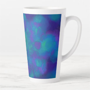 Tasse Latte Aquarelle Turquoise couleur bleue océanique Abstr