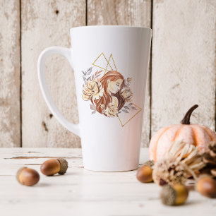 Tasse Latte Aquarelle Vierge Signe Astrologique Zodiaque   Mon