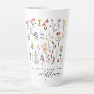 Tasse Latte Aquarelle vintage de soumission Fleur sauvage