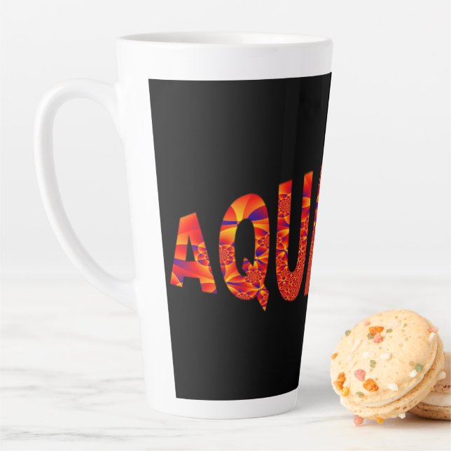 Tasse Latte Aquarius - Firey Orange bleu jaune (En situation)