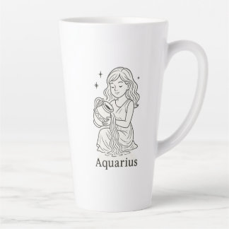 Tasse Latte Aquarius Zodiac Woman 