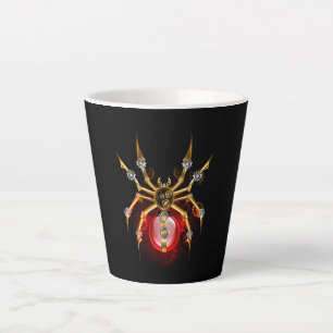 Tasse Latte Araignée en vapeur noire