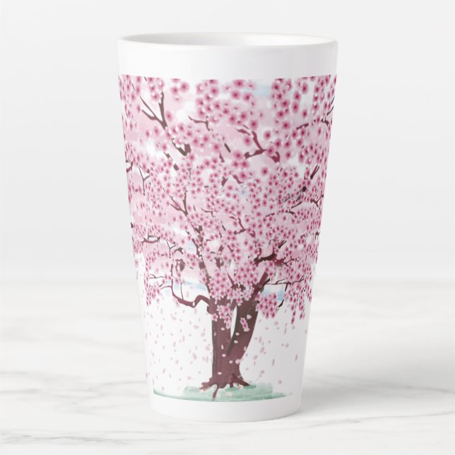Tasse Latte Arbre cerise en fleurs (Devant)