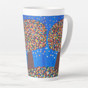 Tasse Latte Arbre coloré Abstrait