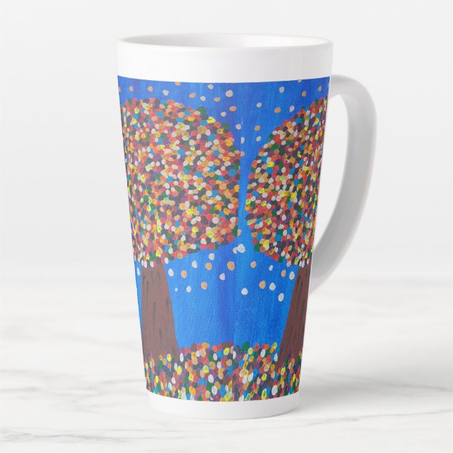 Tasse Latte Arbre coloré Abstrait (Angle droit)