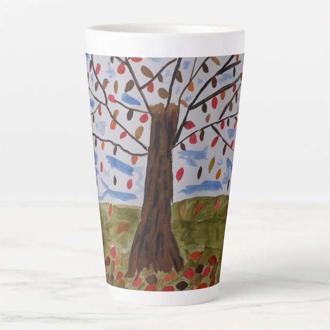 Tasse Latte Arbre d'automne (Devant)