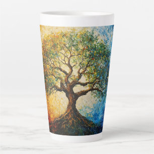 Tasse Latte Arbre de connaissances - Peinture à l'huile