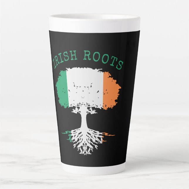 Tasse Latte Arbre de la famille des racines irlandaises (Devant)