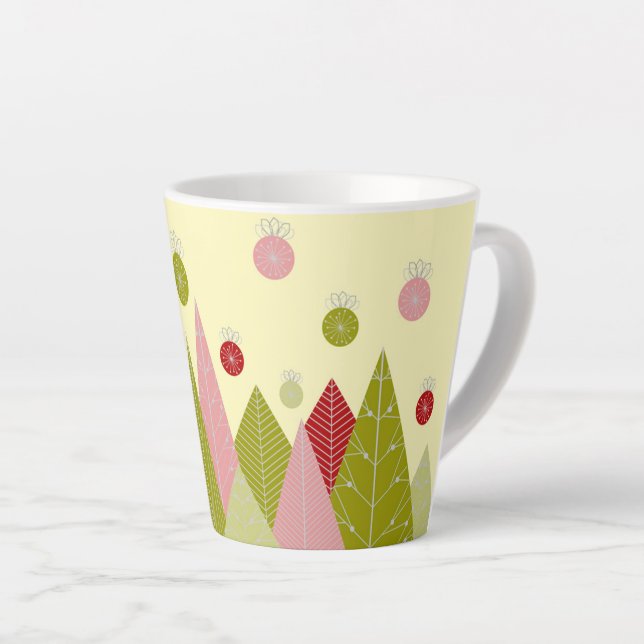 Tasse Latte Arbre de Noël coloré (Angle droit)
