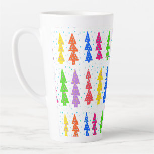 Tasse Latte Arbre de Noël coloré Pop Art