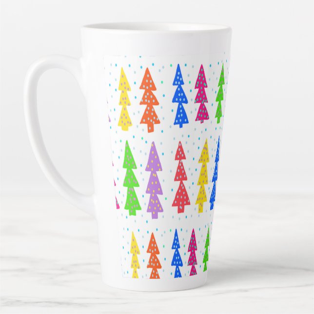 Tasse Latte Arbre de Noël coloré Pop Art (Gauche)