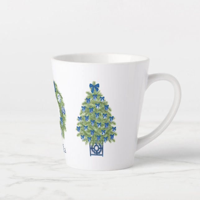 Tasse Latte Arbre de Noël de la Chinoiserie et couronne (Droite)