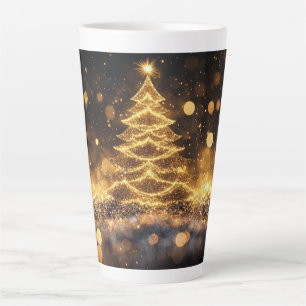 Tasse Latte Arbre de Noël festif avec gif de conception hivern