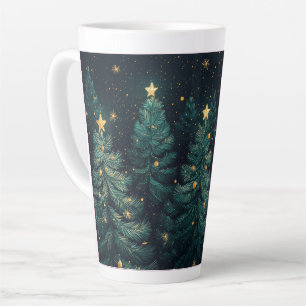 Tasse Latte Arbre de Noël festif avec gif de conception hivern
