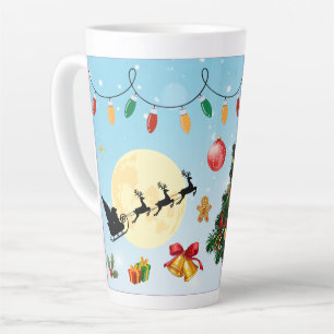 Tasse Latte Arbre de Noël festif avec gif de conception hivern