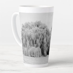 Tasse Latte Arbres à saules à pleurs noirs et blancs