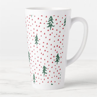 Tasse Latte Arbres de Noël verts