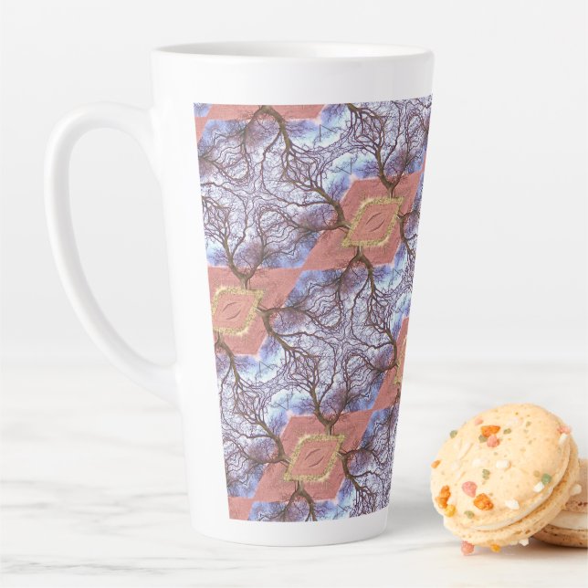 TASSE LATTE ARBRES ET CHAMPS MOTIF (En situation)