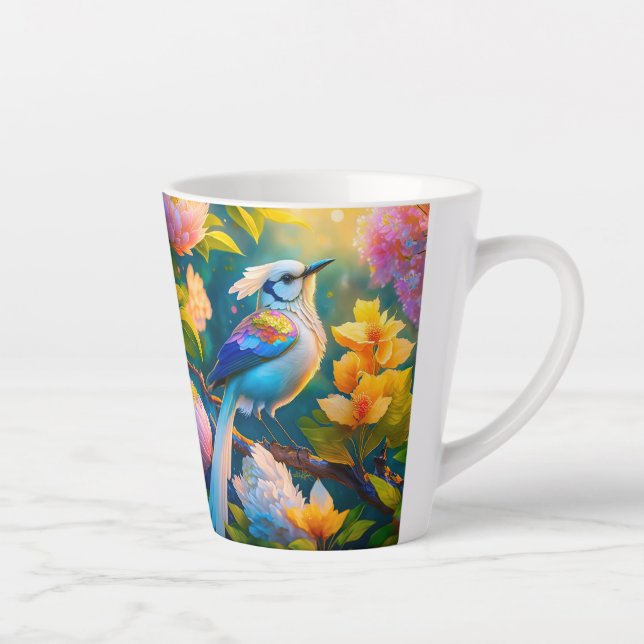 Tasse Latte Arc en arc-en-ciel Jay Imaginaire Bird (Droite)