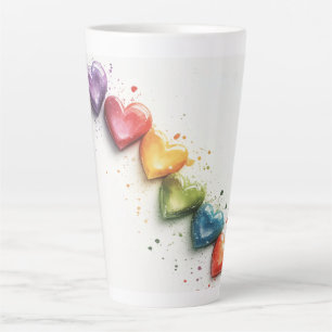 Tasse Latte Arc-en-ciel Aquarelle Art numérique