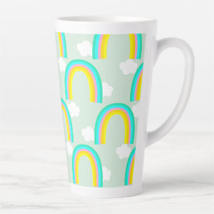 Tasse Latte Arc-en-ciel avec Nuage Bleu