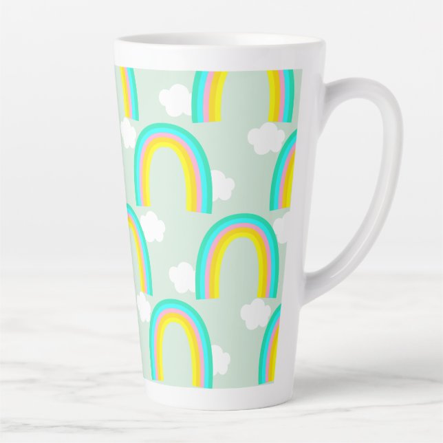 Tasse Latte Arc-en-ciel avec Nuage Bleu (Droite)