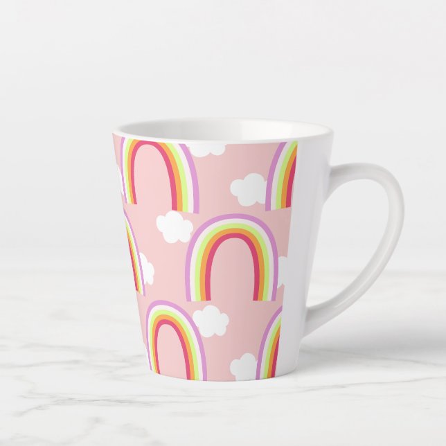 Tasse Latte Arc-en-ciel avec nuage rose (Droite)
