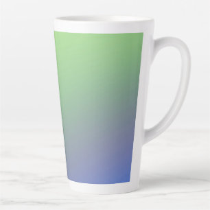 Tasse Latte Arc-en-ciel bleu vert texture abstraite motif art