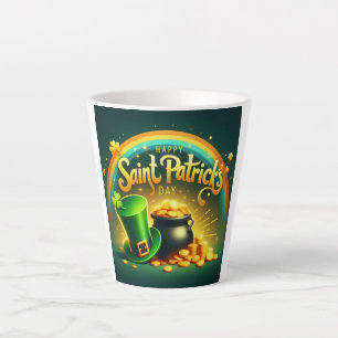 Tasse Latte Arc-en-ciel coloré Saint Patrick's Day