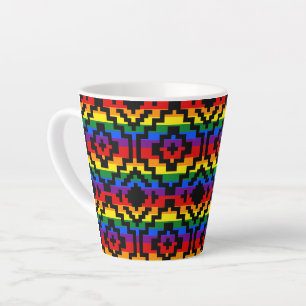 Tasse Latte Arc-en-ciel de fierté LGBTQ géométrique