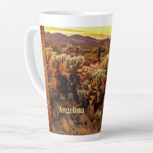 Tasse Latte Arizona coucher de soleil Couleurs chaudes Cactus
