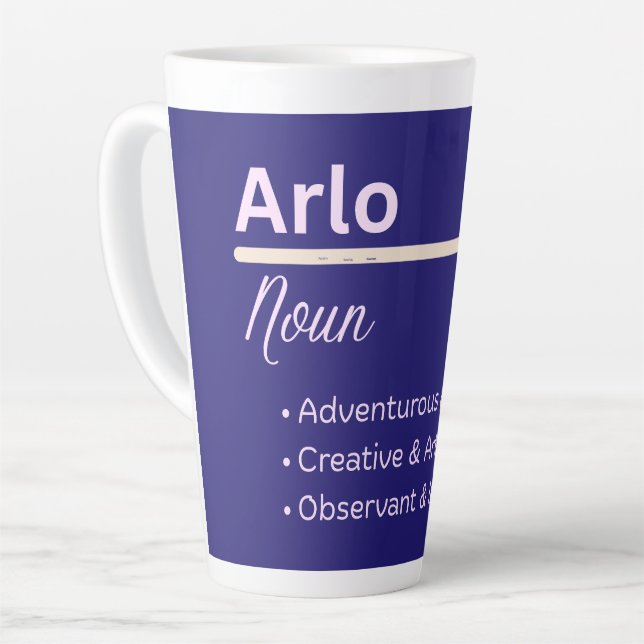 Tasse Latte Arlo Boy Personalized Name Definition (Angle gauche)