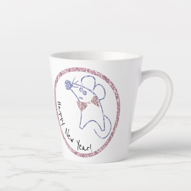 Tasse Latte Armature d'or, nouvelle année, Noël (Droite)