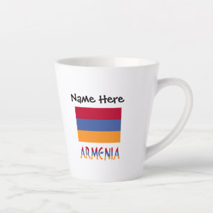 Tasse Latte Arménie et drapeau arménien Personnalisés 