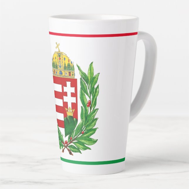 Tasse Latte Armoiries Hongrie Budapest Dons (Angle droit)