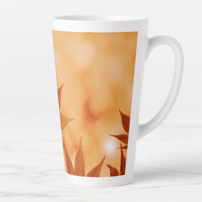 Tasse Latte Arrière - plan Feuille de l'érable-10792 (Droite)