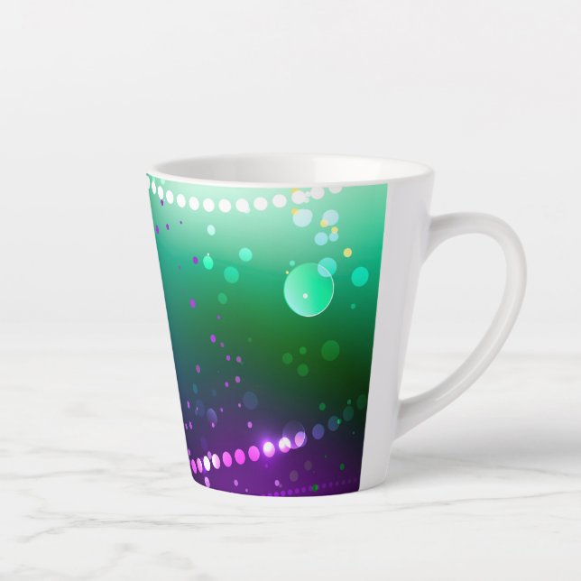 Tasse Latte Arrière - plan mardi Gras Festive violet (Droite)