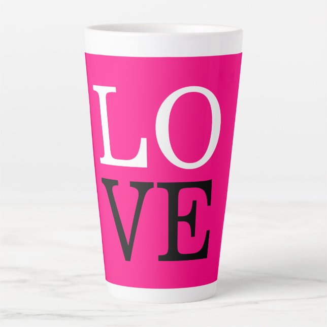 Tasse Latte Arrière - plan rose Mariage d'amour (Devant)