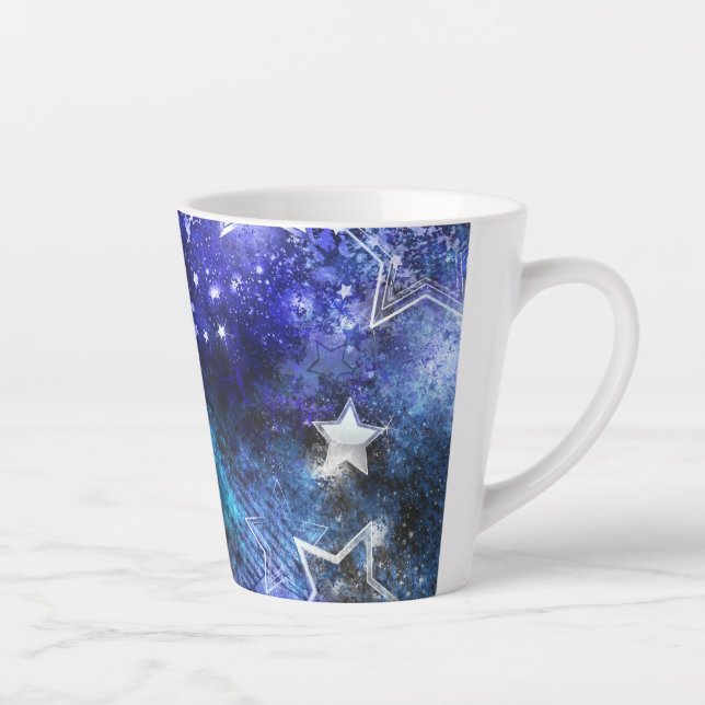 Tasse Latte Arrière - plan spatial avec étoiles (Droite)